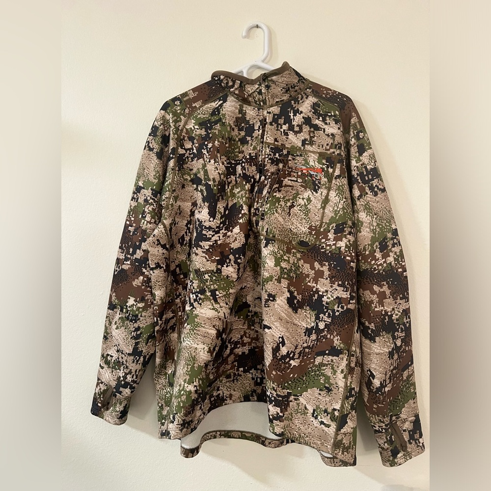 Sitka Gore OptiFade Camouflage Lightweight half Zip Camo Shirt Size XXL
